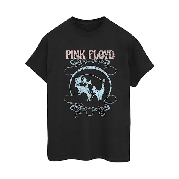 Pink Floyd Dam/Damer Gris Swirls Bomull Boyfriend T-Shirt 5X Black 5XL