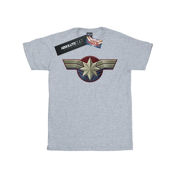 Marvel Womens/Ladies Captain Marvel Chest Emblem Cotton Boyfrie Sports Grey XL