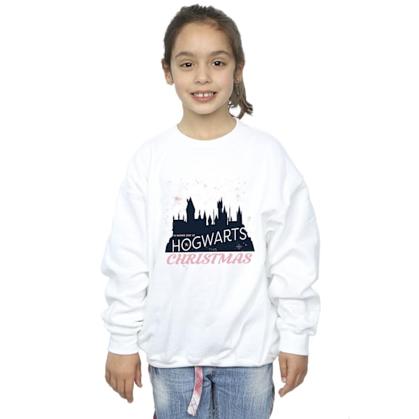 Harry Potter flickor Hogwarts jultröja 3-4 år vit White 3-4 Years