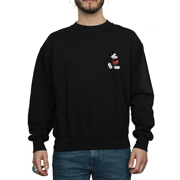 Disney Herr Mickey Mouse Kickin Retro Brösttröja L Svart Black L