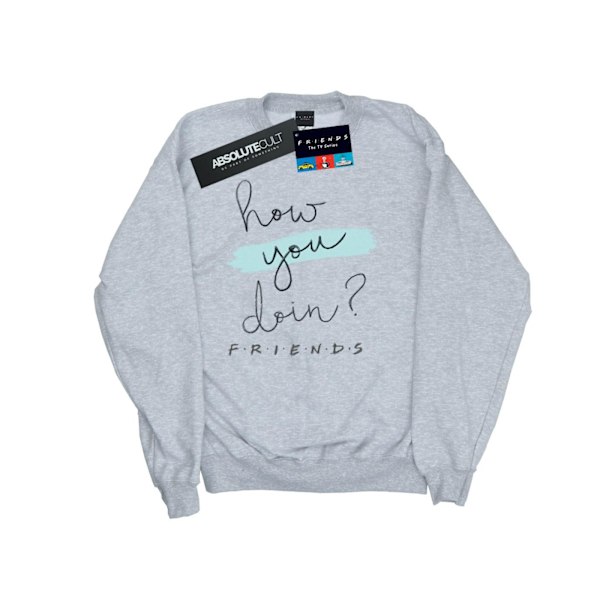 Friends Mens How You Doin? Handwriting Sweatshirt S Sports Grey Sports Grey S