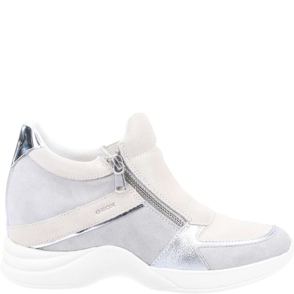 Geox Dam/Dam Armonica Läder Sneakers 7.5 UK Ljusgrå/ Light Grey/White 7.5 UK