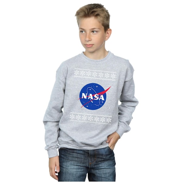 NASA Boys Classic Fair Isle Sweatshirt 9-11 år Sports Grey Sports Grey 9-11 Years