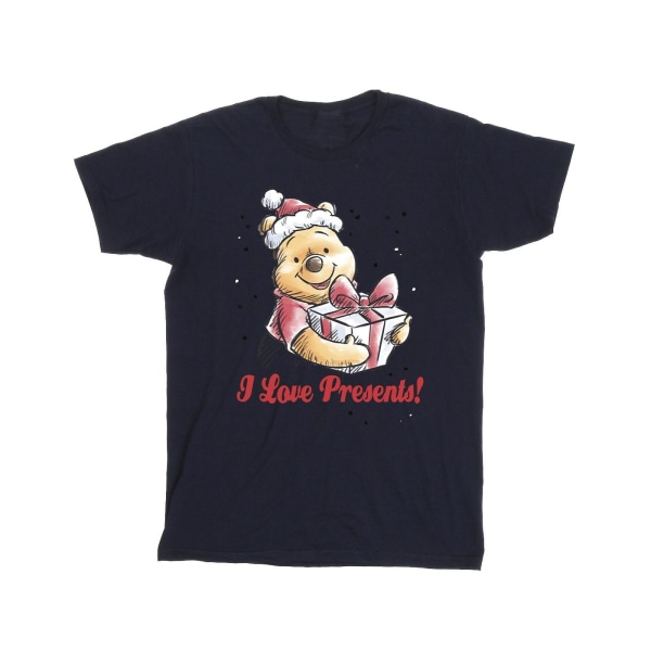 Disney Boys Winnie The Pooh Love Presents T-Shirt 7-8 år Marinblå Navy Blue 7-8 Years