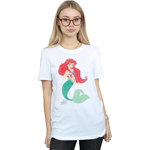The Little Mermaid Damtröja för kvinnor/damer Ariel i bomull White M