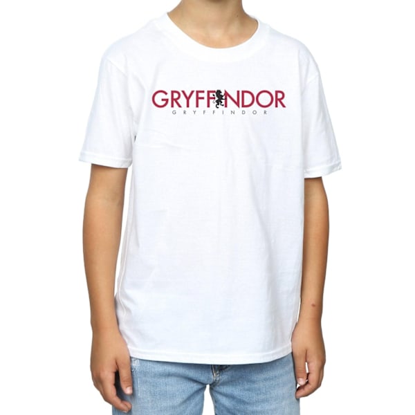 Harry Potter Boys Gryffindor Text T-Shirt 12-13 år Vit White 12-13 Years