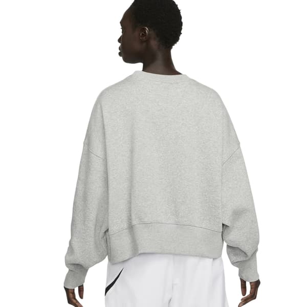 Nike Dam Phoenix Fleece Crew Neck Oversized Sweatshirt Grey Marl 8 UK
