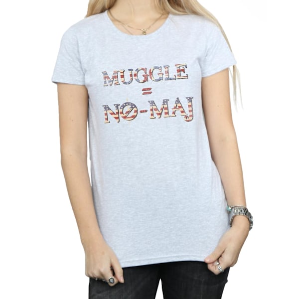 Fantastiska vidunder Kvinnor/Damer Ingen Muggle Ingen Maj Bomull T-shirt Sports Grey XXL