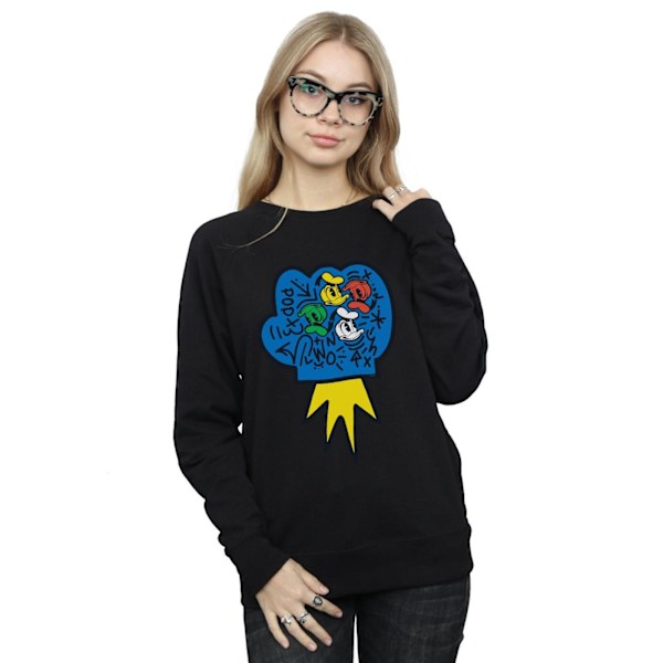 Disney Dam/Kvinnor Kalle Anka Pop Fist Sweatshirt L Svart Black L