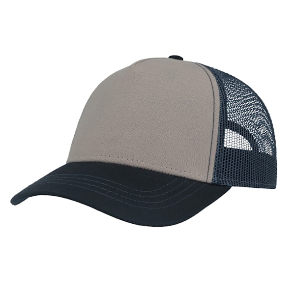 Atlantis Unisex Adult Rapper 5 Panel Canvas Recycled Trucker Ca Grey/Navy One Size