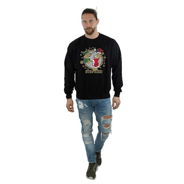 Tom And Jerry Herr Jul Överraskning Sweatshirt S Svart Black S