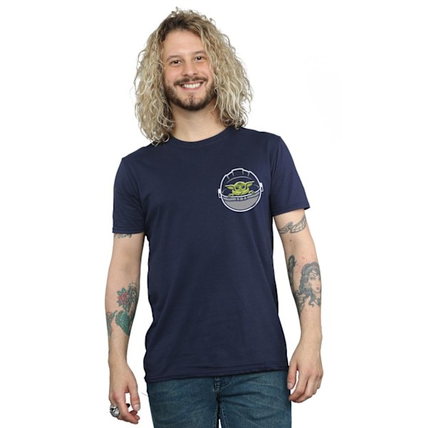 Star Wars Herr The Mandalorian The Child Drawn Breast Print T-S Navy Blue L