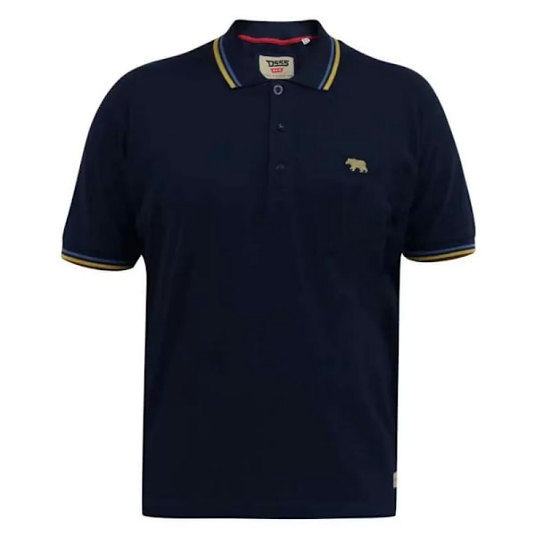 Duke Herr D555 Hamford 1 Tipped Pique Ribbad Krage Kingsize Polo Dark Navy 4XL