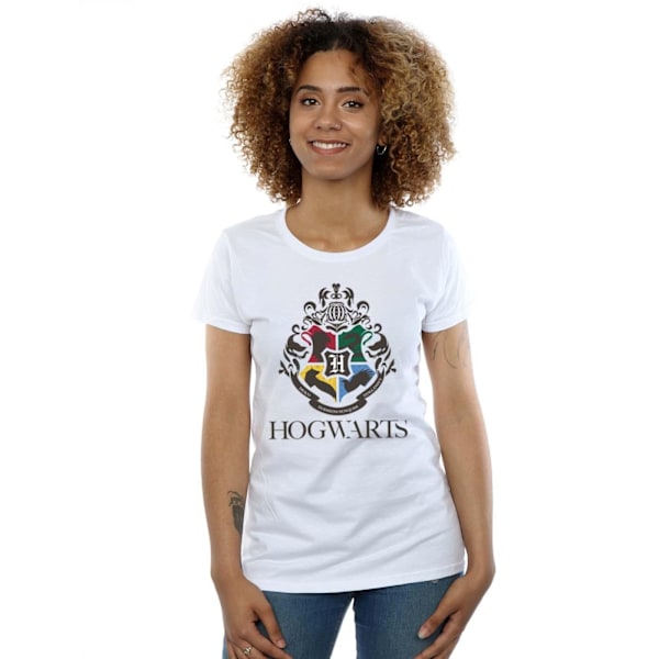 Harry Potter Dam/Kvinnor Hogwarts Crest Bomull T-shirt L Vit White L