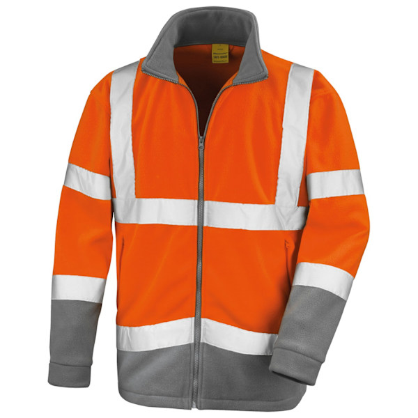 SAFE-GUARD by Result Herr Microfleece Hi-Vis Rail Jacka 4XL Fl Fluorescent Orange 4XL