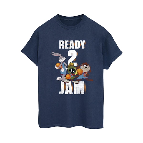 Space Jam: A New Legacy Dam/Damer Ready 2 Jam Bomull Boyfriend T-Shirt Navy Blue 3XL