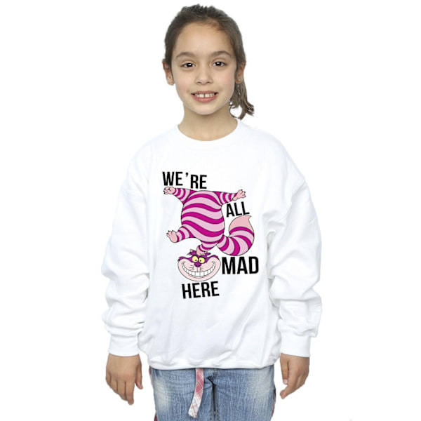 Disney Girls Alice In Wonderland All Mad Here Sweatshirt 9-11 år White 9-11 Years