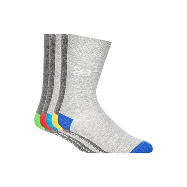 Crosshatch herr Posical Logo Crew Socks (5-pack) One Size Gr Grey/Multicoloured One Size
