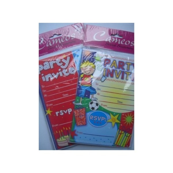 Cameos Partyinbjudningar (20-pack) En storlek Flerfärgad Multicoloured One Size