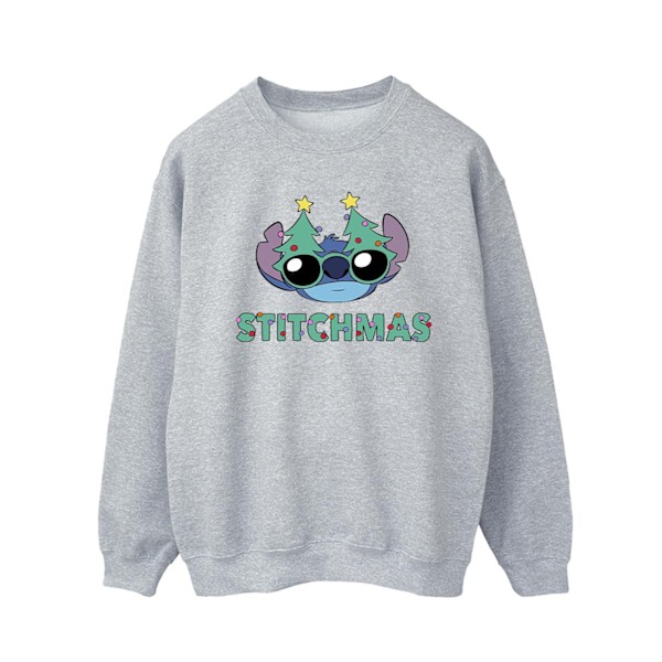 Disney Herr Lilo & Stitch Stitchmas Glasögon Sweatshirt 4XL Spor Sports Grey 4XL