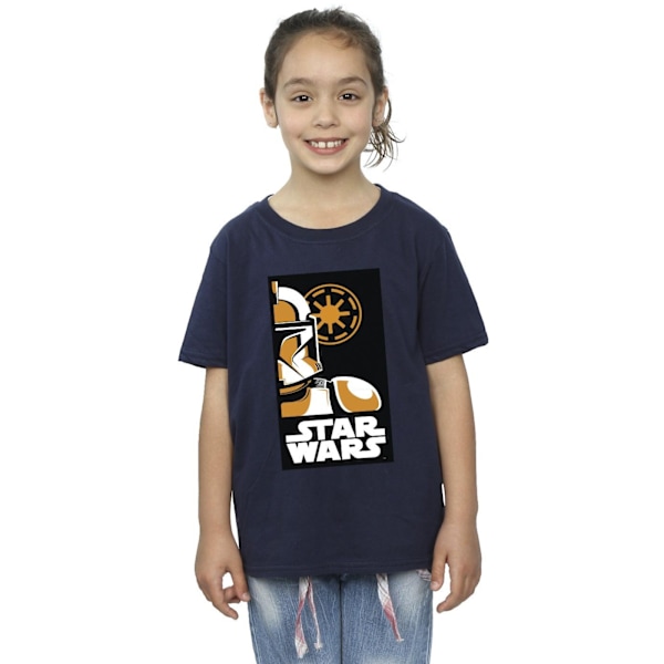 Star Wars Girls Stormtrooper Art Poster Bomull T-shirt 12-13 år Navy Blue 12-13 Years