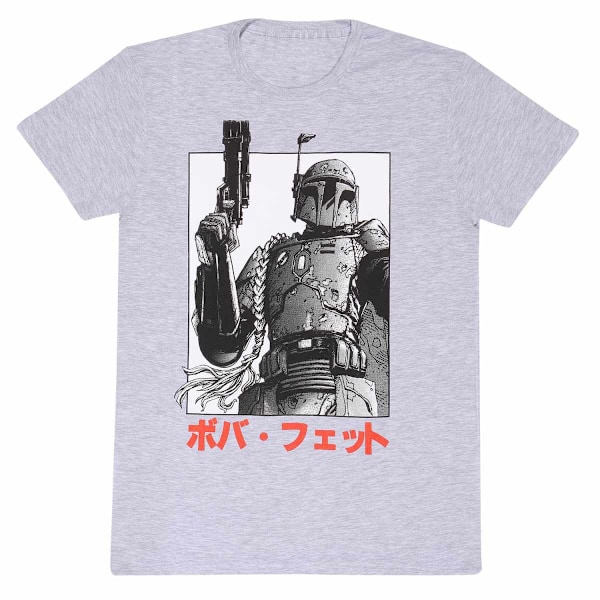 Star Wars Unisex Vuxen Boba Fett Katakana T-Shirt S Heather Gre Heather Grey S