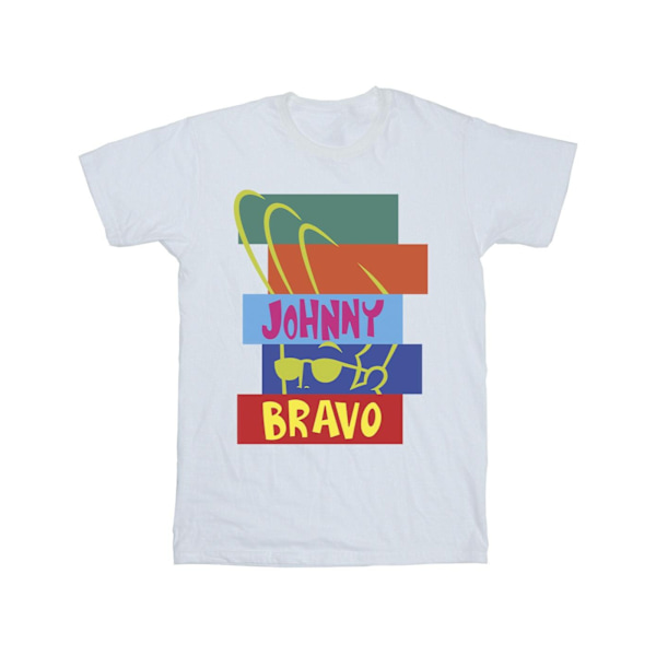 Johnny Bravo Boys Rectangle Pop Art T-Shirt 3-4 år Vit White 3-4 Years