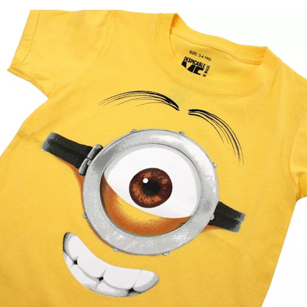 Minions Boys Stuart Face T-Shirt S Gul Yellow S