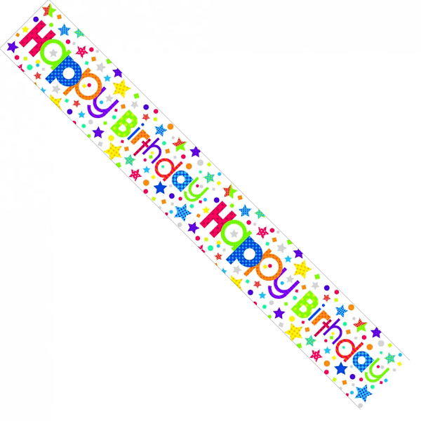 Apac prickig grattis på födelsedagen banderoll en storlek flerfärgad Multicoloured One Size