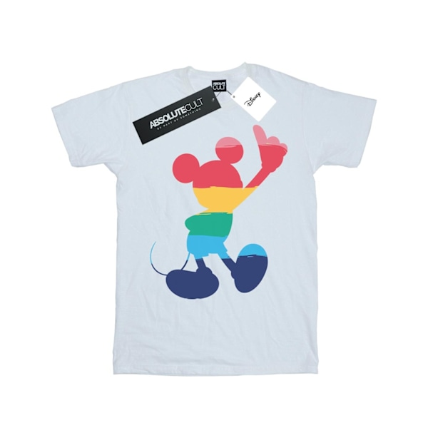 Disney Womens/Ladies Mickey Mouse Rainbow Pose Bomull Boyfriend White 3XL