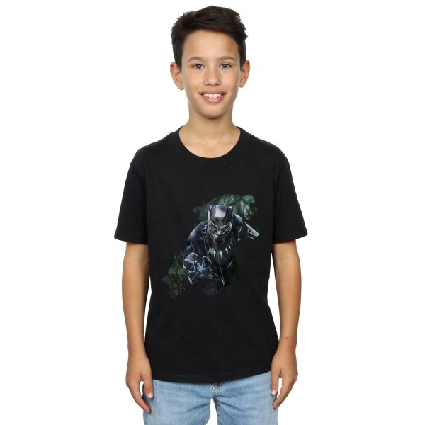 Black Panther Boys Wild Silhouette Cotton T-Shirt 7-8 Years Bla Black 7-8 Years