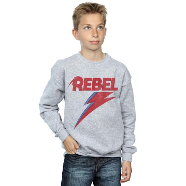 David Bowie Boys Distressed Rebel Sweatshirt 9-11 år Sport Sports Grey 9-11 Years