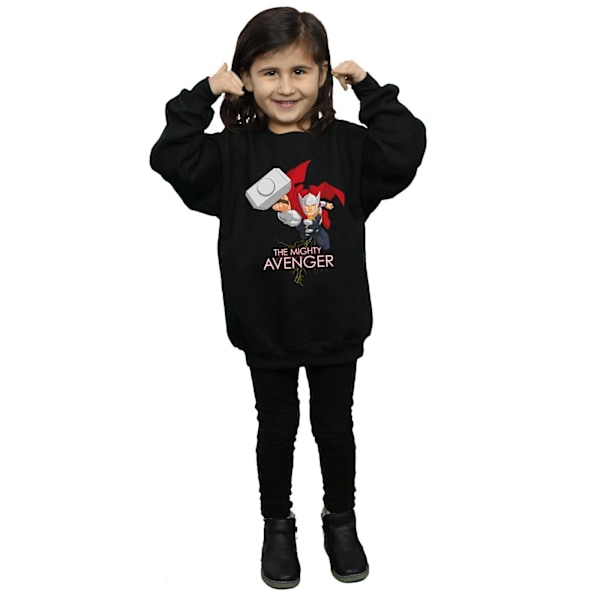 Marvel Girls Thor The Mighty Avenger Sweatshirt 7-8 år Svart Black 7-8 Years