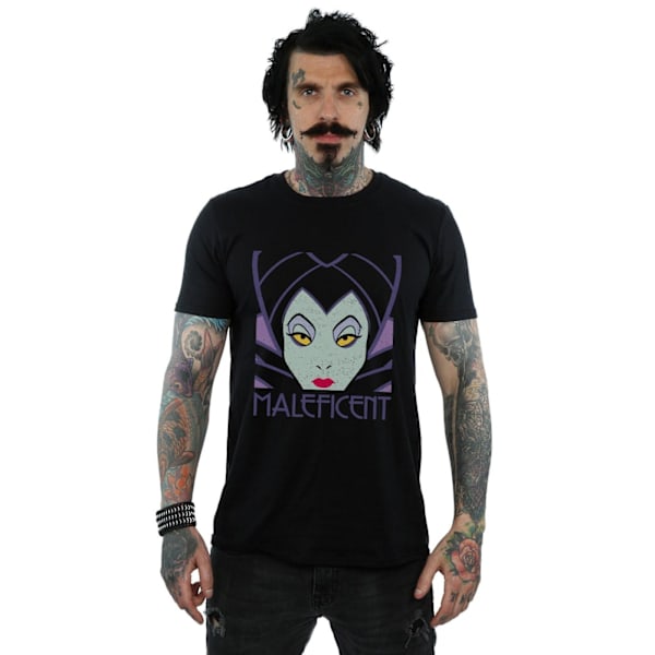 Disney Maleficent Cropped Head T-shirt för män, S, svart Black S