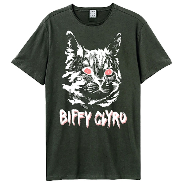 Amplified Unisex Vuxen Svart Katt Biffy Clyro T-shirt 3XL Kolgrå Charcoal 3XL