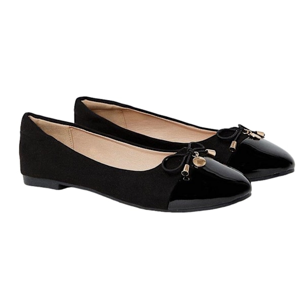 Good For The Sole Dam/Kvinnor Tash Comfort Toe Cap Pumps 6 UK Natural Black 6 UK