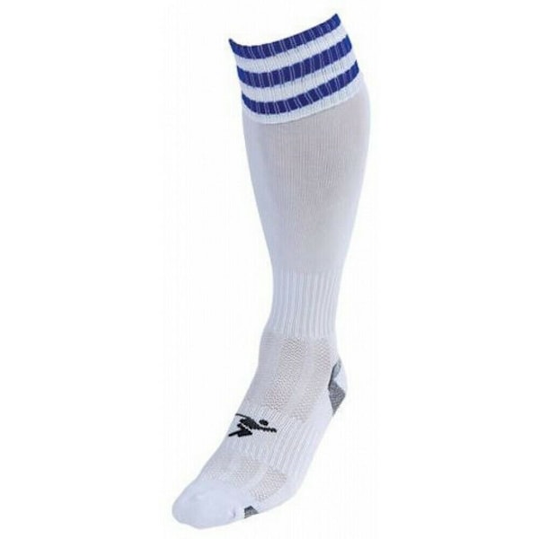 Precision Barn/Barn 3 Ränder Pro Fotbollsstrumpor 3 UK-6 UK White/Royal Blue 3 UK-6 UK