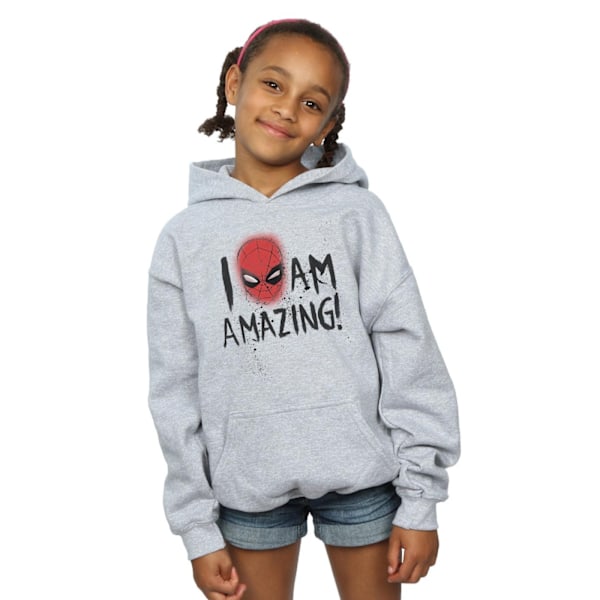 Marvel Girls Spider-Man I Am Amazing Hoodie 12-13 år Sport Sports Grey 12-13 Years