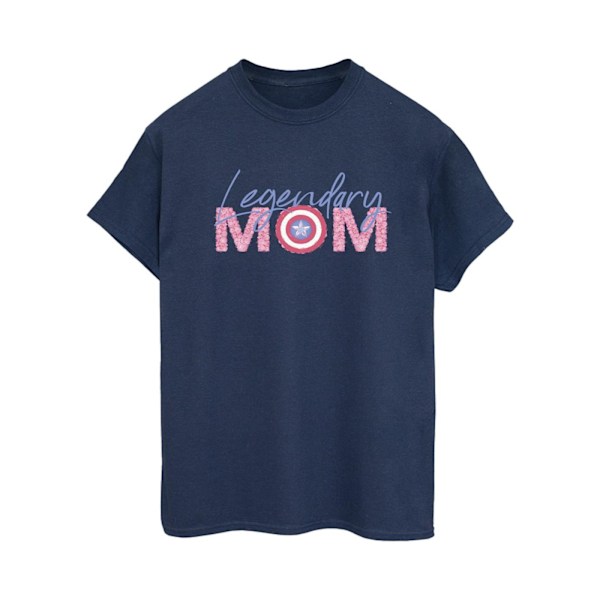 Marvel Womens/Ladies Avengers Captain America Mum Cotton Boyfri Navy Blue 3XL