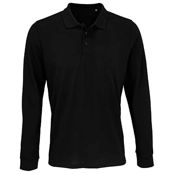 SOLS Unisex Adult Prime Pique Långärmad Polotröja XL Svart Black XL