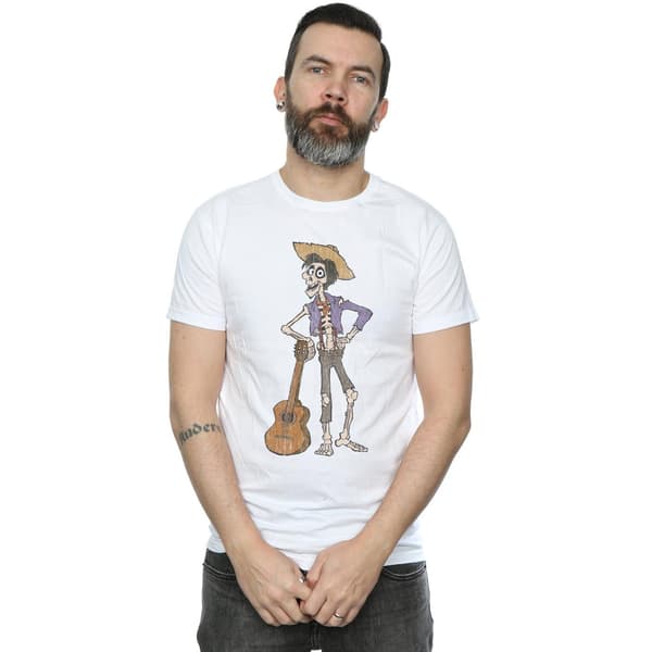 Disney Herr Coco Hector med Gitarr T-Shirt 4XL Vit White 4XL