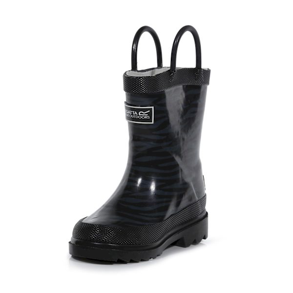 Regatta Great Outdoors Barn/Barn Minnow Mönstrade Stövlar Black 11 UK Child
