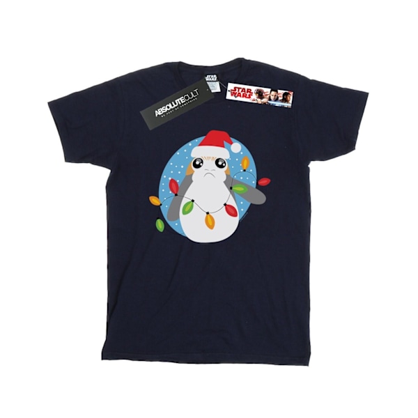 Star Wars Boys The Last Jedi Porg Julbelysning T-shirt 5-6 Navy Blue 5-6 Years