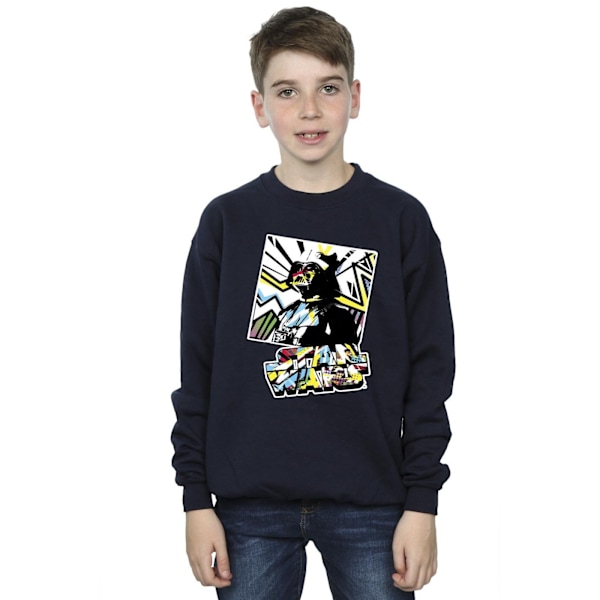 Star Wars Boys Vader Vattenfärg Pop Art Sweatshirt 9-11 år Navy Blue 9-11 Years