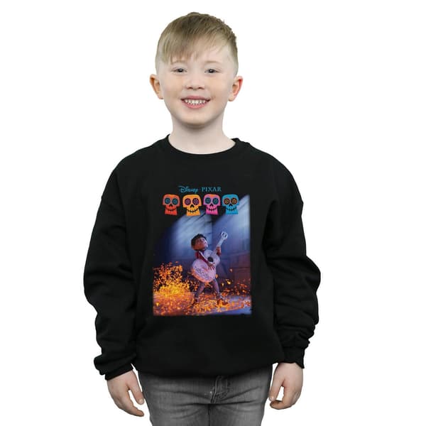 Disney Pojkar Coco Miguel Spelar Gitarr Tröja 7-8 År Svart Black 7-8 Years