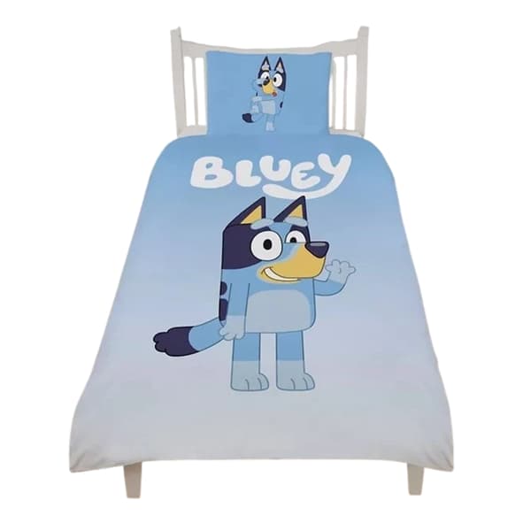 Bluey Wave Påslakanset Enkel Blå/Vit Blue/White Single