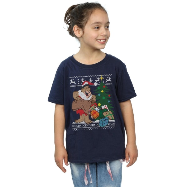 The Flintstones Girls Jul Fair Isle Bomull T-shirt 9-11 år Navy Blue 9-11 Years