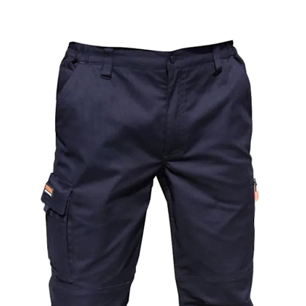 Result Herr Stretch Arbetsbyxor / Byxor (34 tum Lång Längd) Navy Blue 42