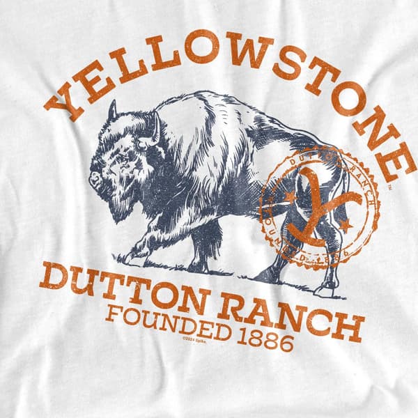 Yellowstone Herr Dutton Ranch Buffalo T-shirt S Vit White S