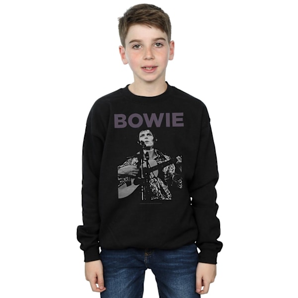 David Bowie Boys Rock Poster Sweatshirt 12-13 år Svart Black 12-13 Years